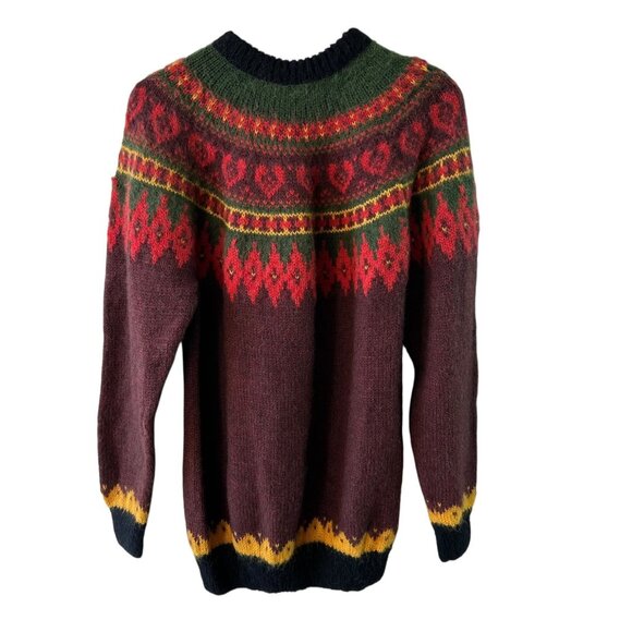 Vintage The Alpaca Connection Handmade in Peru Fair Isle Sweater Size Large - Picture 6 of 7